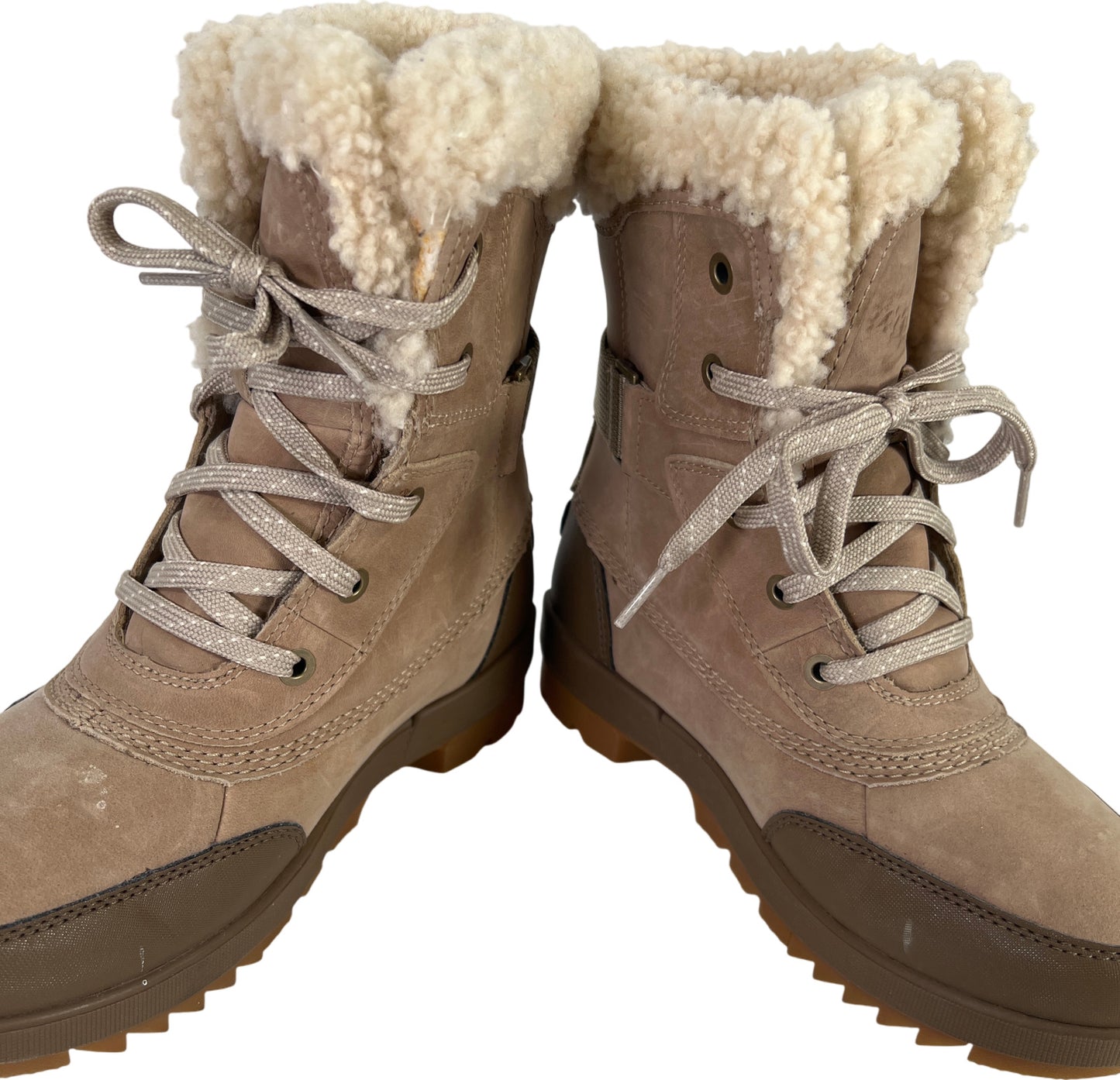 Sorel Women’s Taupe Tivoli IV Parc Lace Up Sherpa Waterproof Winter Boots - 6.5