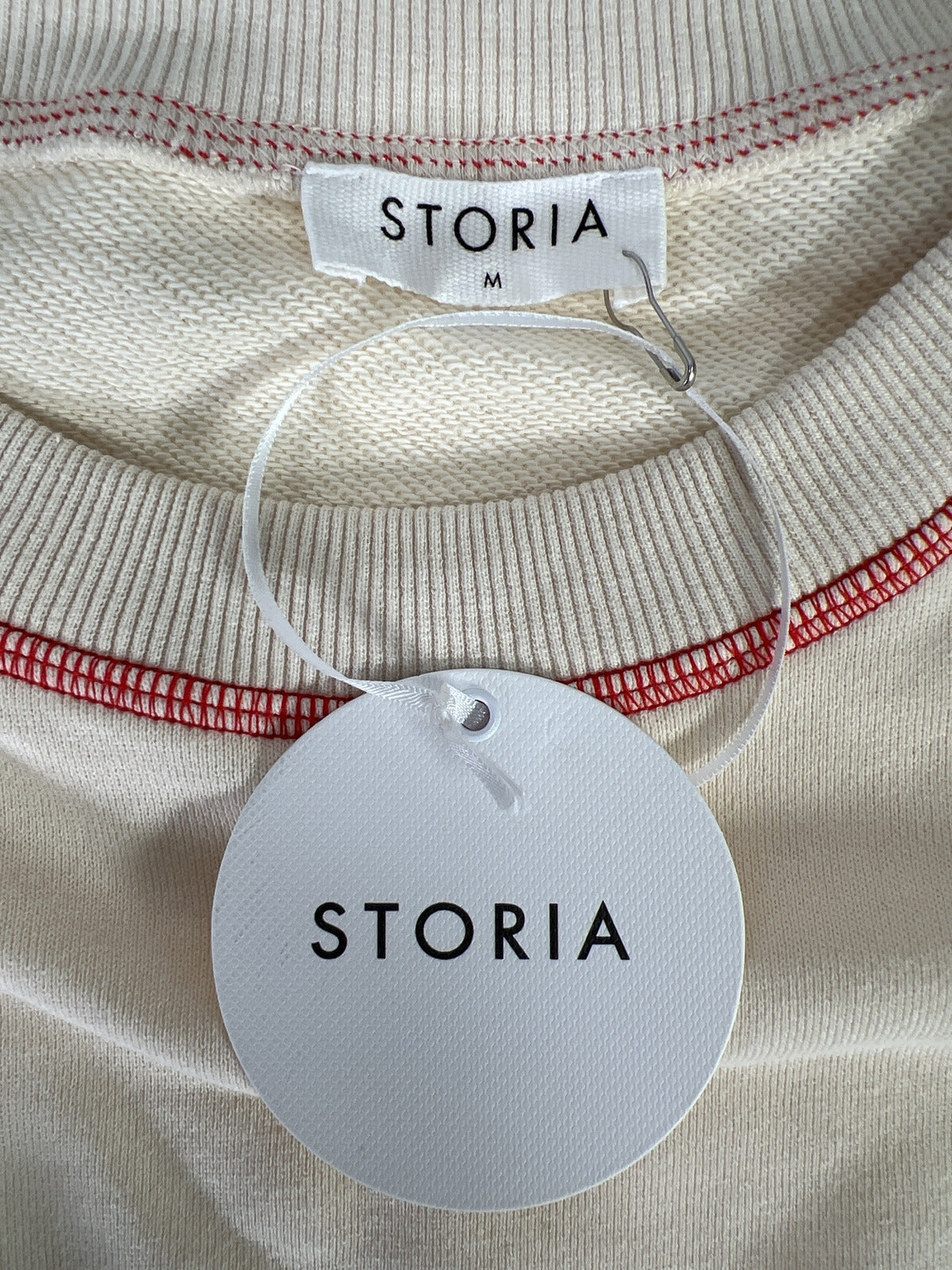 NEW Storia Women’s Ivory Terry Knit Crewneck Sweatshirt - M