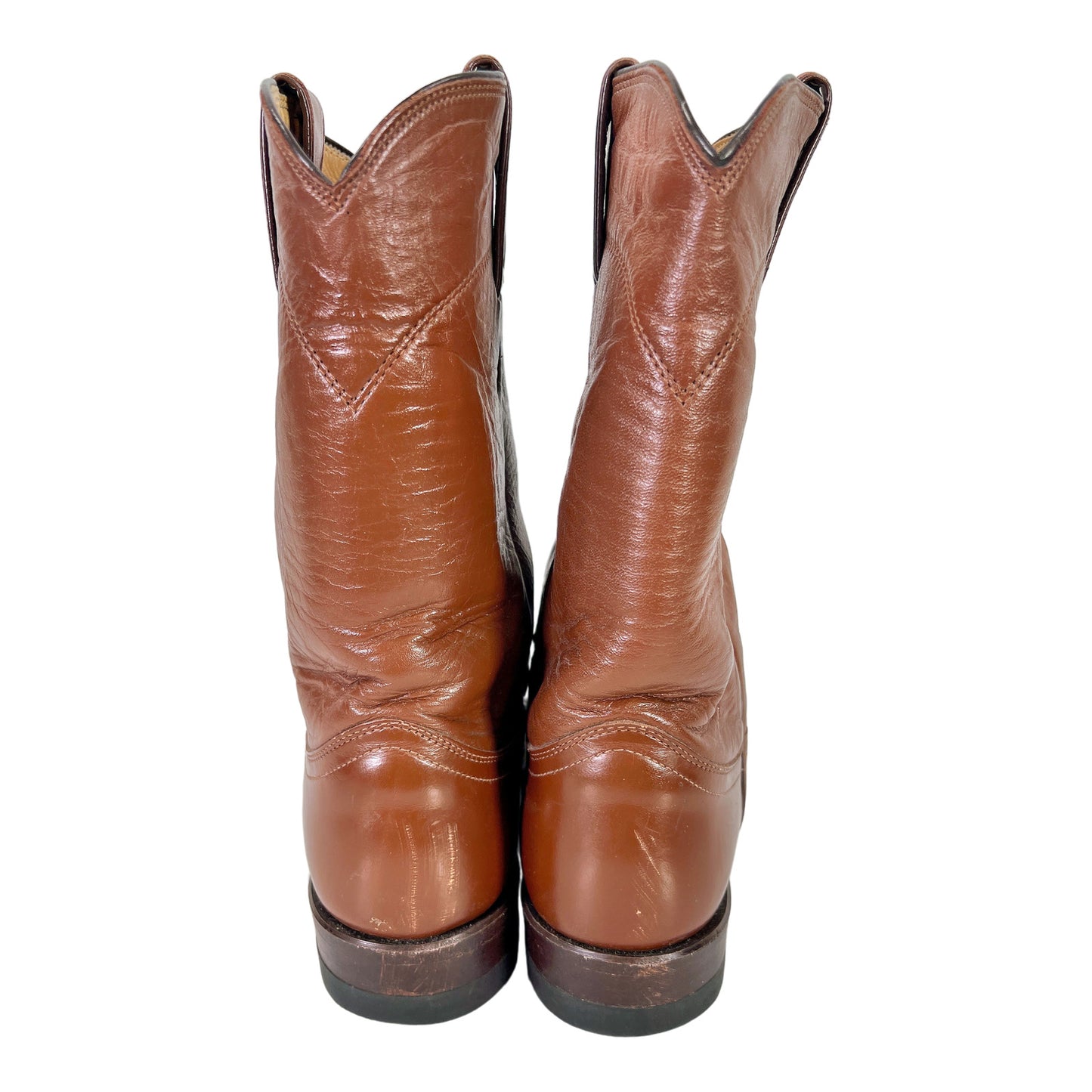 Justin Men’s Brown Leather 3802 Mid Calf Cowboy Western Boots - 6B