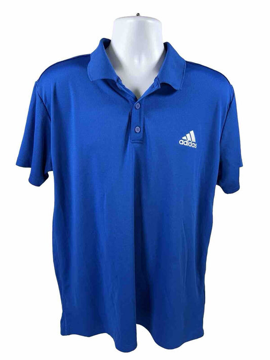 Adidas Men's Blue Short Sleeve Climalite Golf Polo Shirt - XL