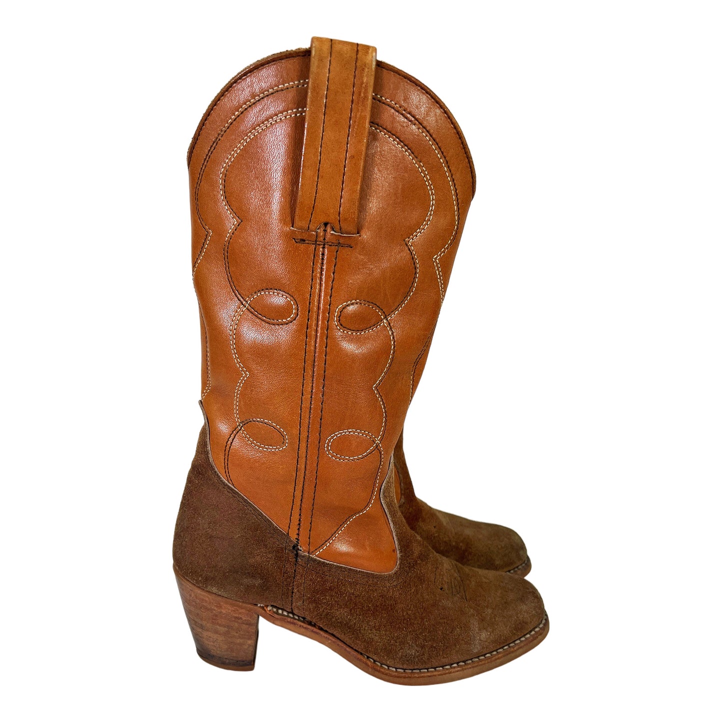 Dexter Women’s Brown/Tan Rodeo Cowboy Western. Heeled Boots - 6