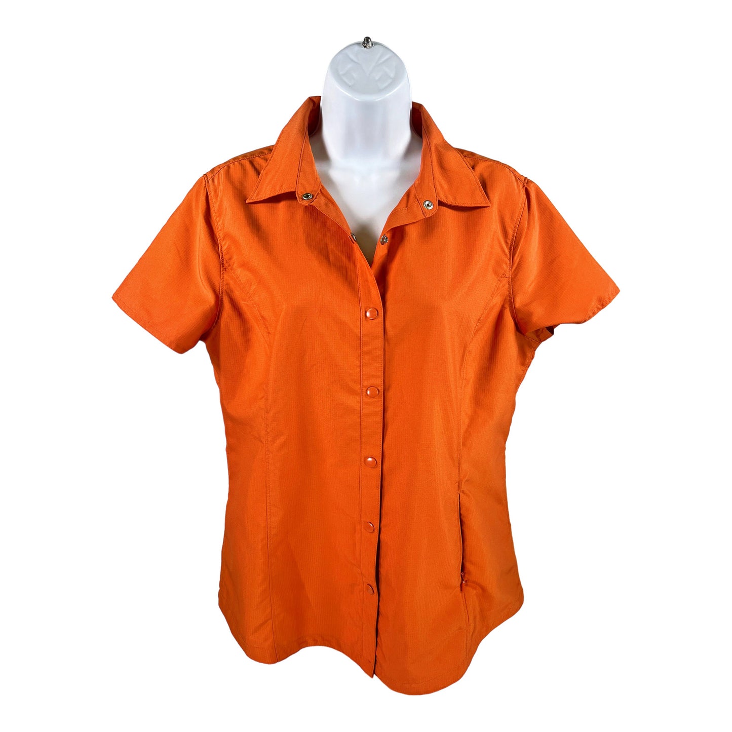 Duluth Trading Women’s Orange Snap Button Short Sleeve Shirt - M