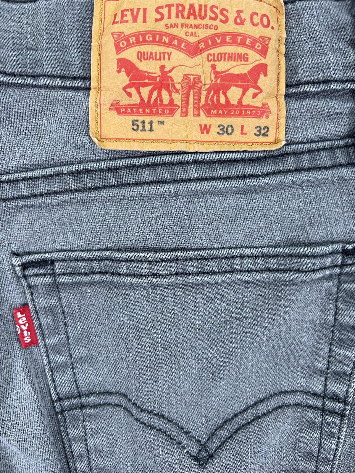 Levi’s Men’s Gray Denim Stretch 511 Slim Fit Jeans - 30x32