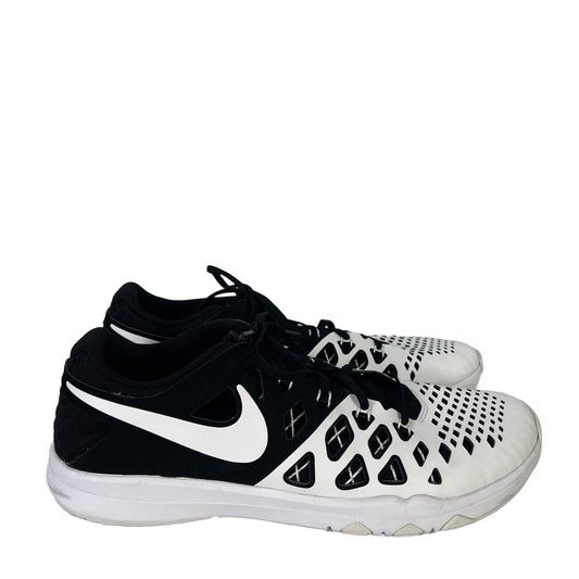 Nike Men's Black/White Train Speed 4 Lace Up Athletic Shoes - 12