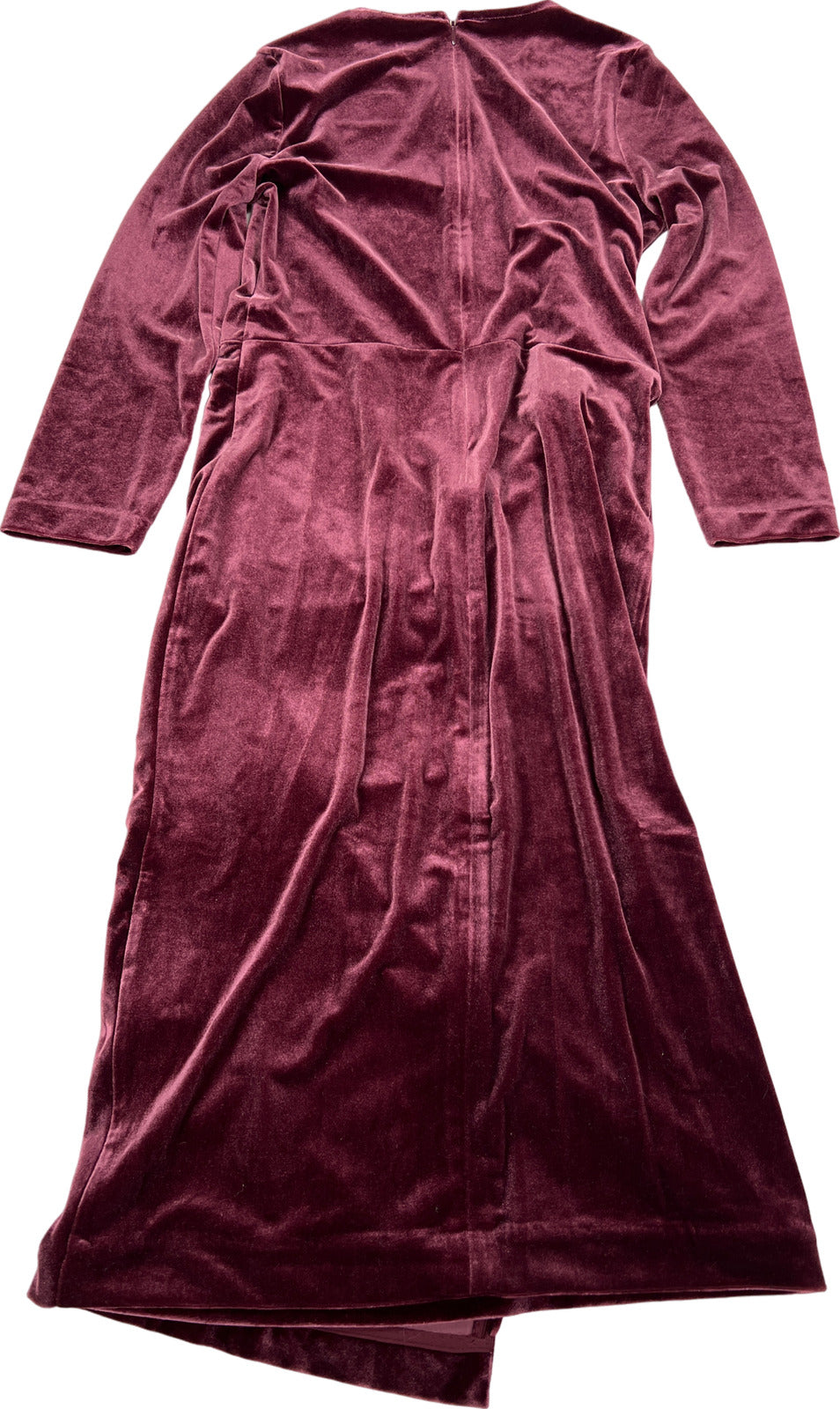 Banana Republic Women’s Purple Long Sleeve Velour Midi Wrap Dress - 6