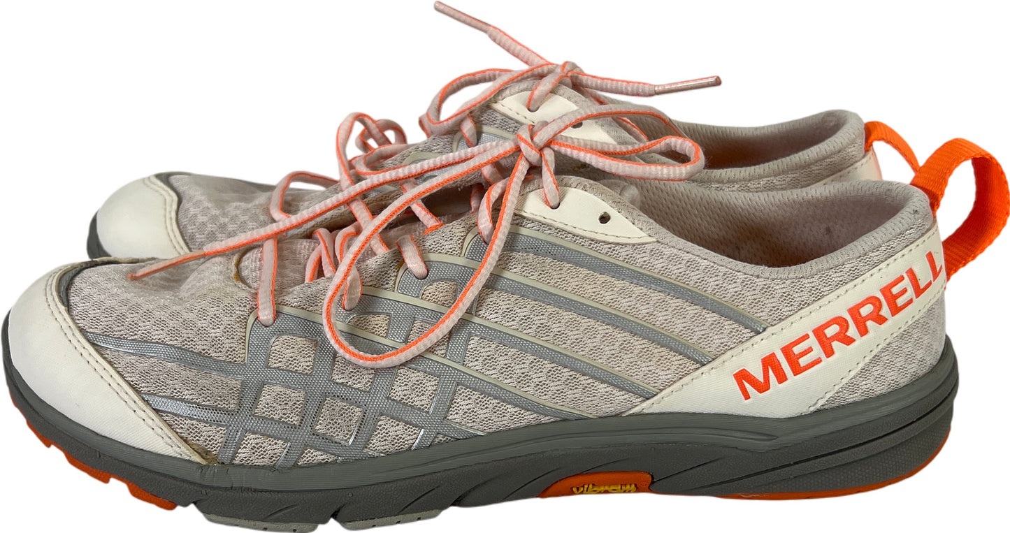 Merrell Women’s White/Orange Bare Access Arc Lace Up Running Shoes - 9