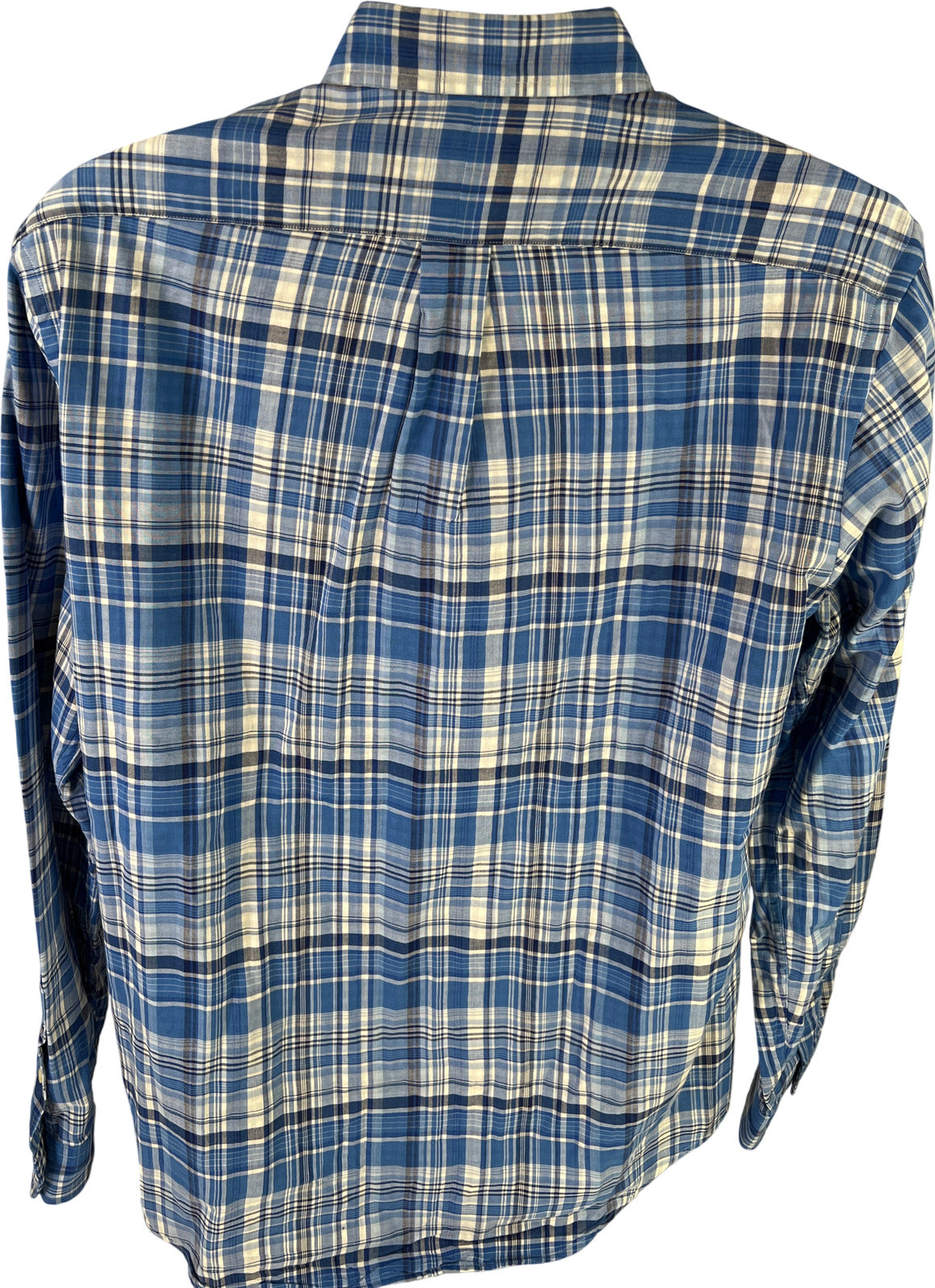 Ralph Lauren Men’s Blue Plaid Long Sleeve Button Down Casual Shirt - L