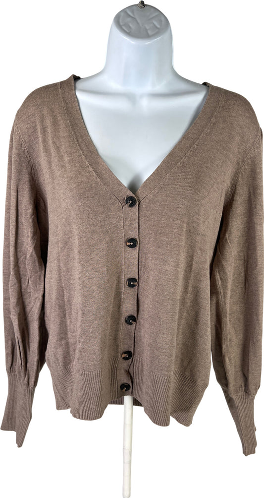 NEW Marled Reunited Clothing Women’s Brown Button Up Cardigan Sweaater - M