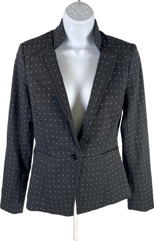 White House Black Market Women’s Black Polka Dot One Button Blazer - 2