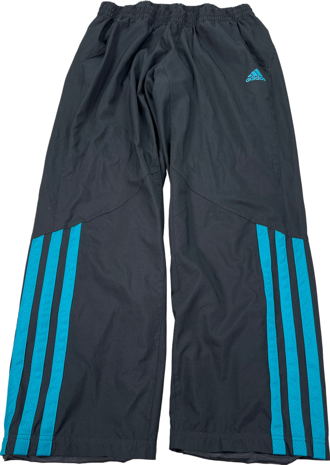 Adidas Women’s Black Mesh Lined 3-Stripe Windbreaker Track Pants - M