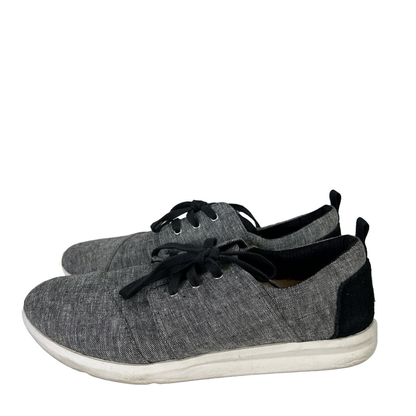 Toms Women's Gray Del Rey Lace Up Casual Sneakers - 8.5