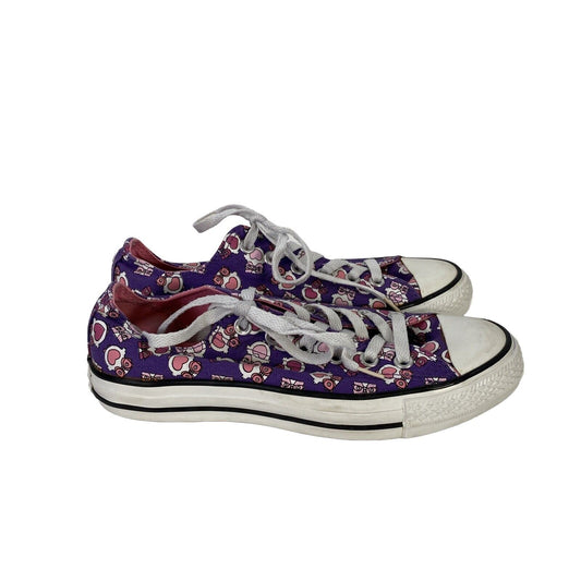 Converse All Star Women's Purple Owl Print Low Top Sneakers - 8