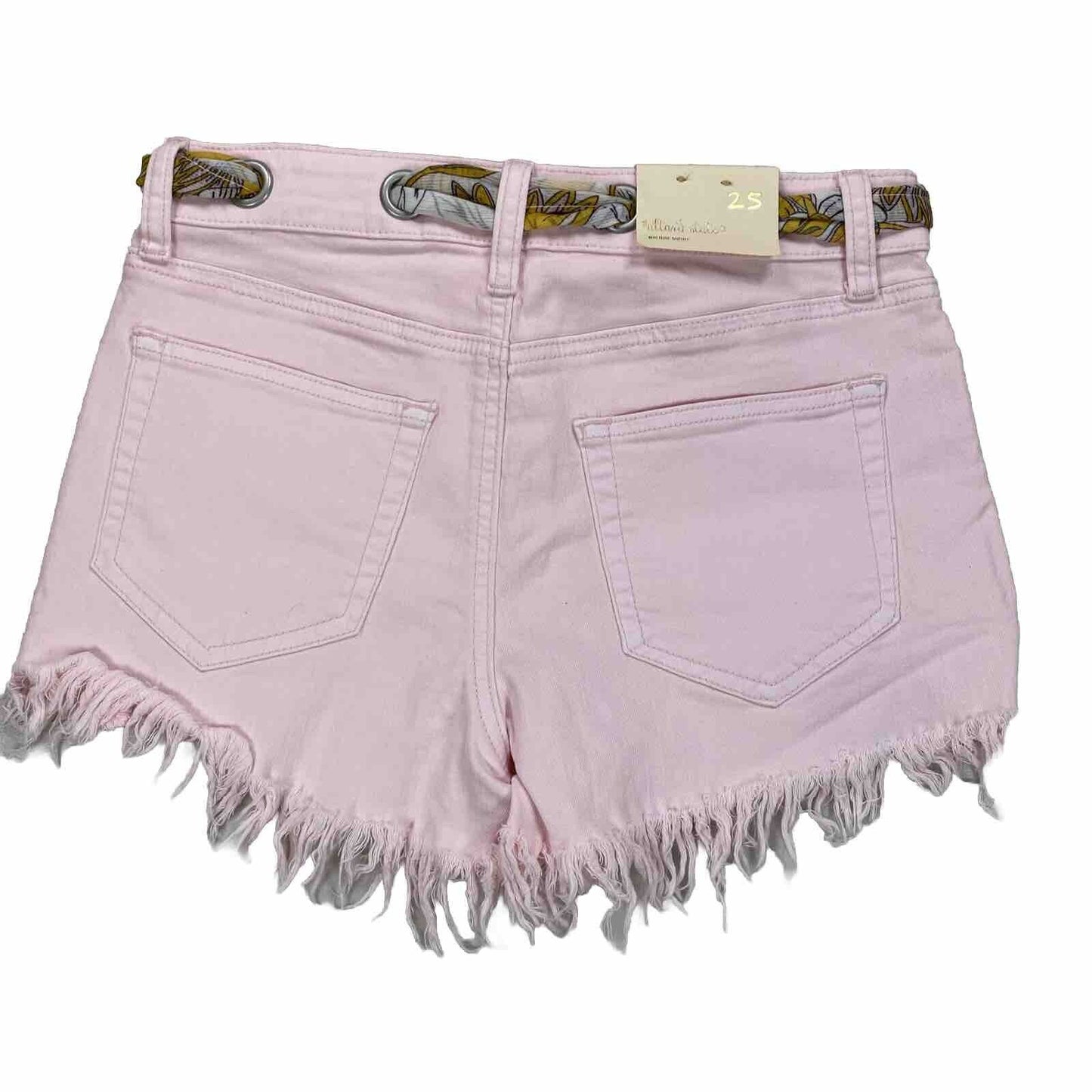 NEW Altar'd State Women's Pale Pink Denim Button Fly Jean Shorts - 25