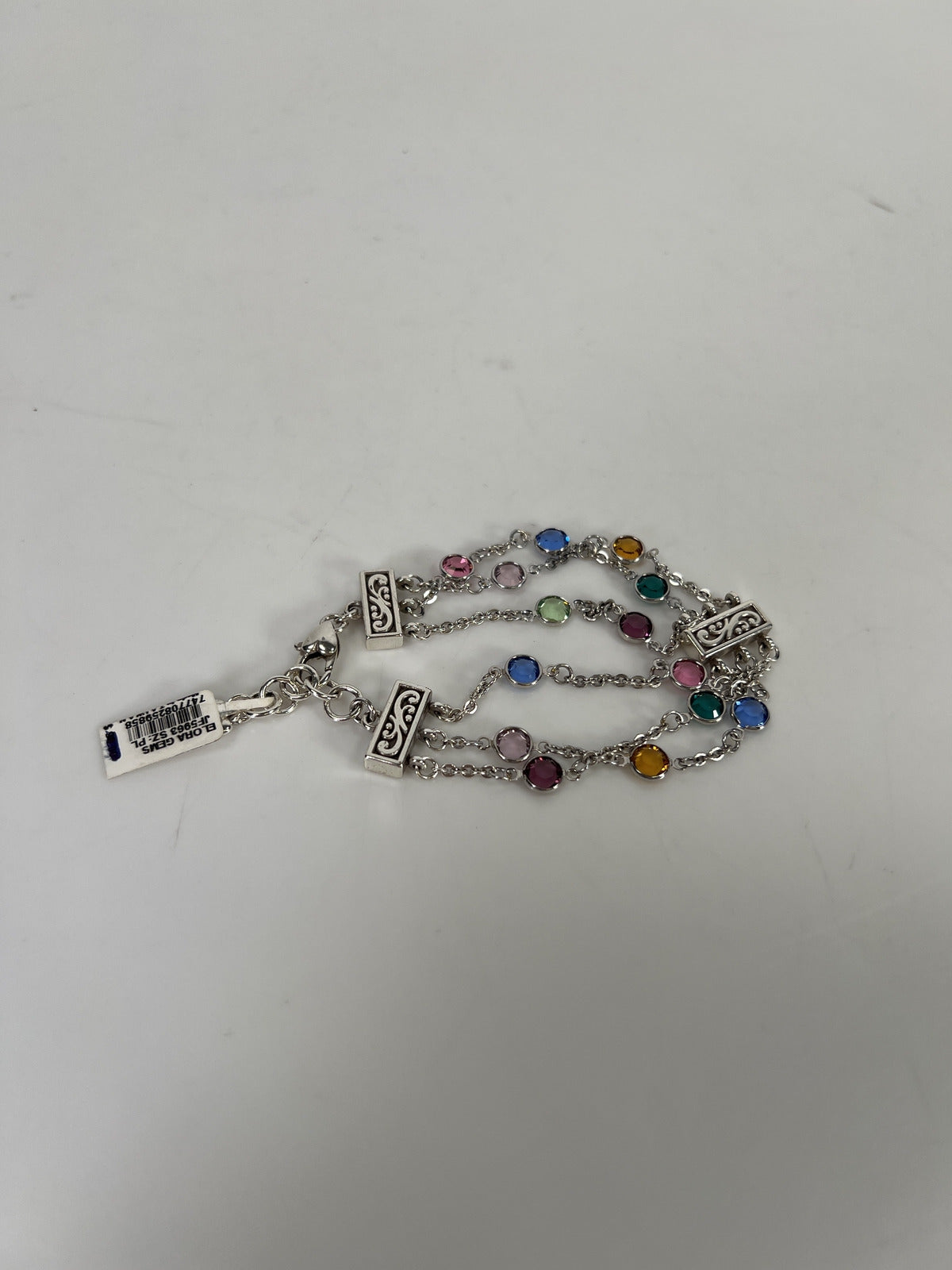 NEW Brighton Women’s Silvertone Multi-Color Tri-Strand Bracelet