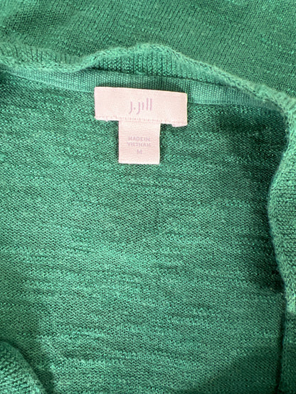 J. Jill Women’s Green Long Sleeve V-Neck Knit Sweater - M