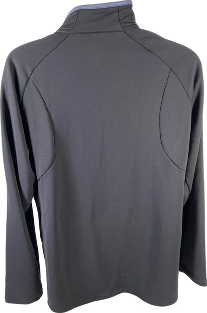 Adidas Men’s Black 1/2 Zip Long Sleeve 3-Stripe Sweatshirt - XL