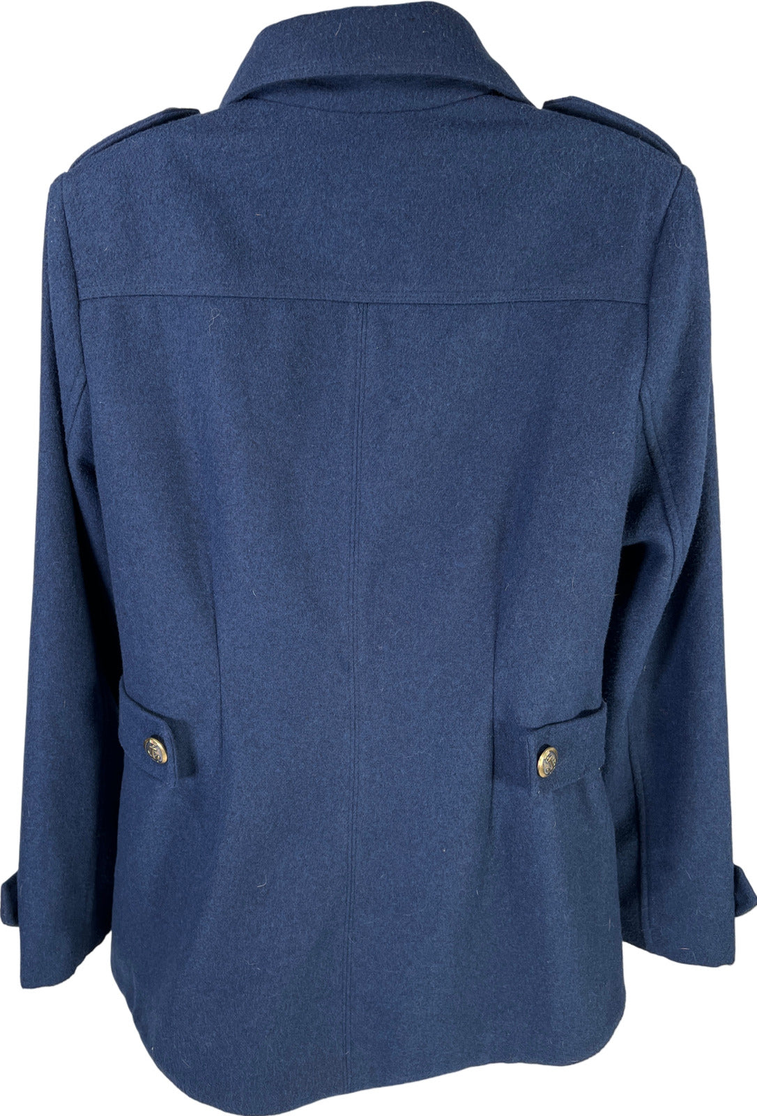 Cabi Women’s Blue Wool Blend Long Sleeve Prep School Pea Coat - M