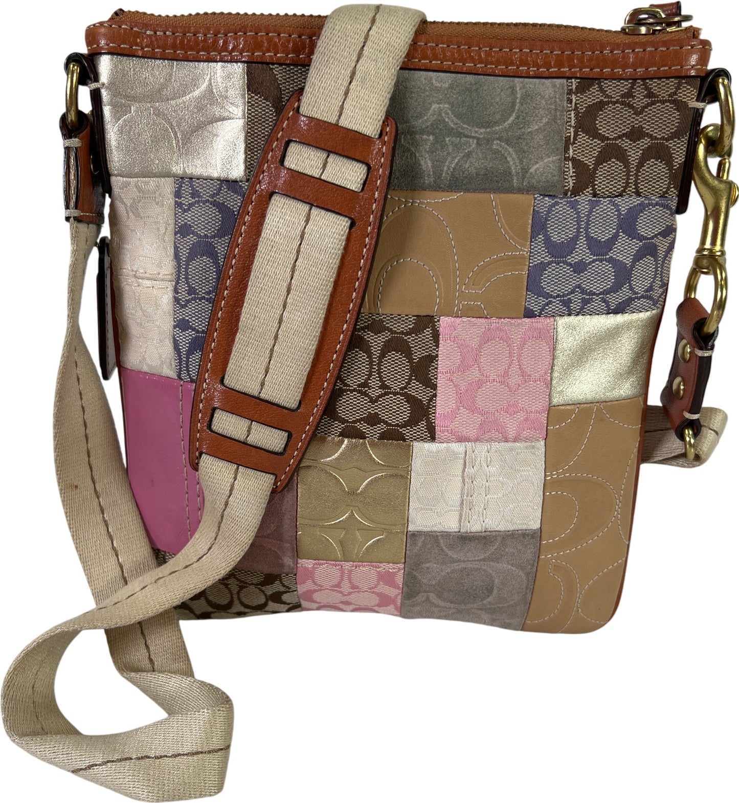 Coach Women’s Multi-color Signature Patchwork Small Crossbody Purse