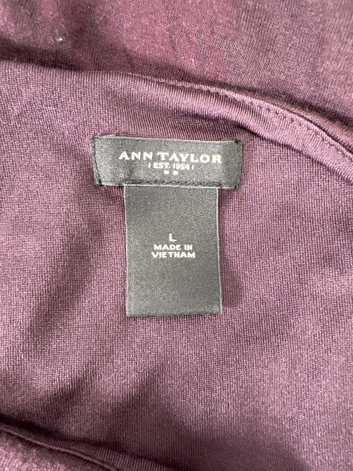 Ann Taylor Women’s Dark Purple Sleeveless Ruched Front Tank Top - L