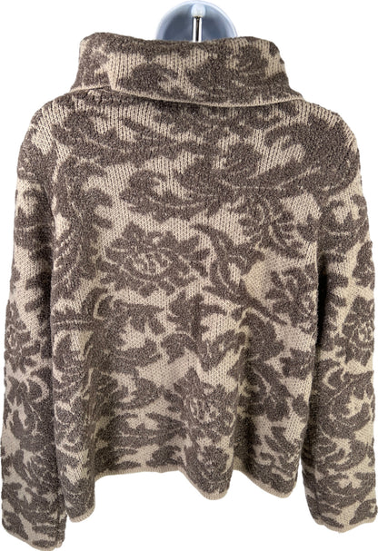 Chico’s Women’s Brown Ryder Paisley Wool Cardigan Sweater - 2/US L