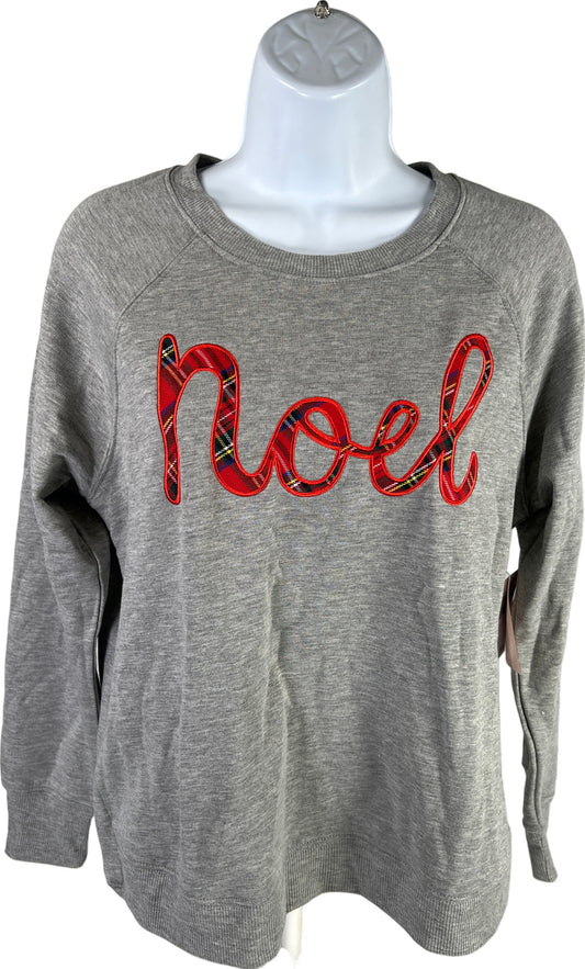 NEW Philosophy Women’s Gray Noel Crewneck Christmas Holiday Sweatshirt - S