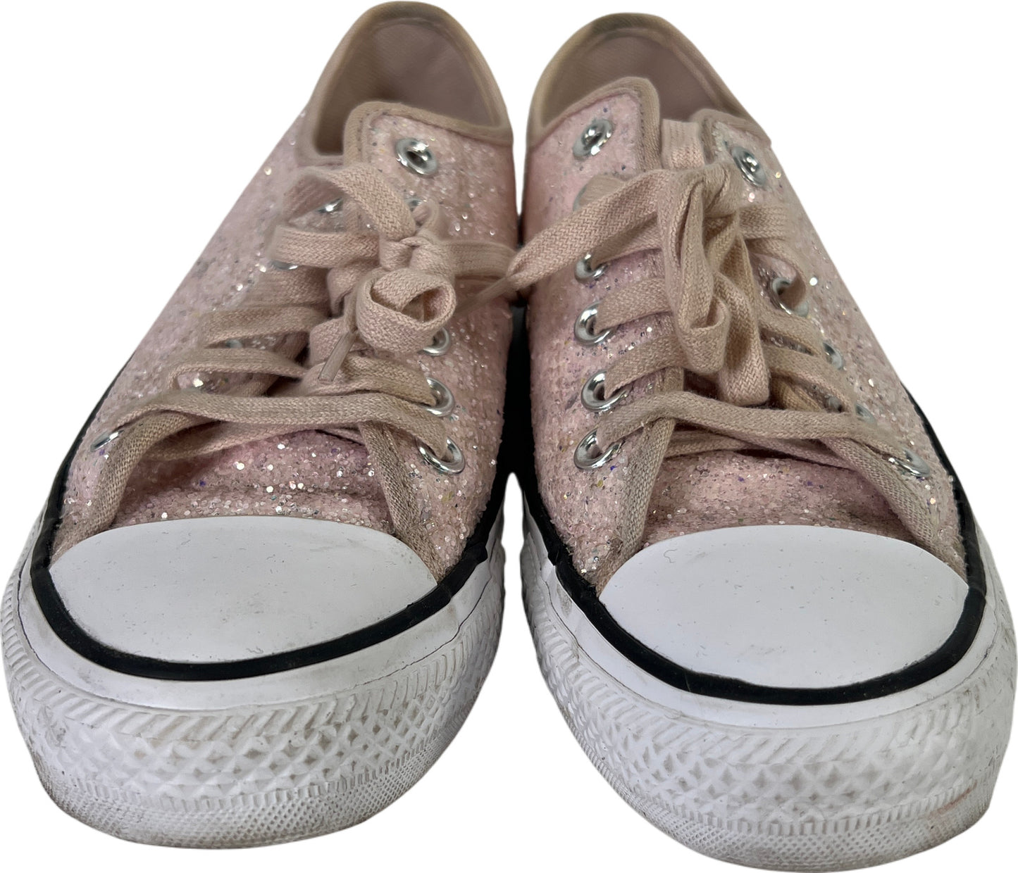 Converse Women’s Pink Glitter Shine Low Top Lace Up Sneakers - 7