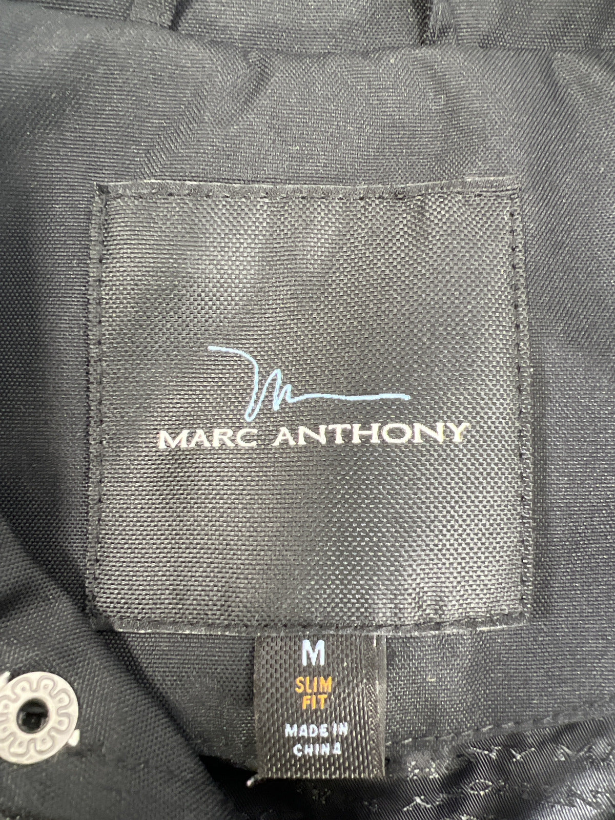 Marc Anthony Men’s Black Slim Fit Weather Resistant Full Zip Jacket - M