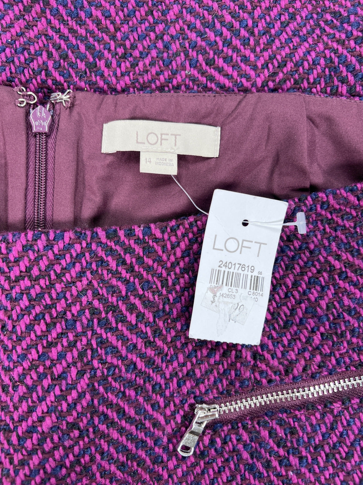 NEW LOFT Women’s Purple Short Knit A-Line Skirt - 14