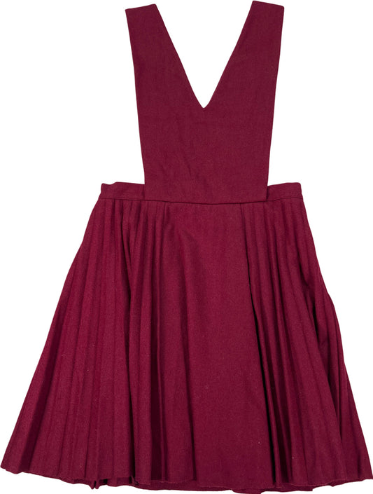 NEW JOA Los Angeles Women’s Burgundy Overall Sleeveless Jumper Dress - L