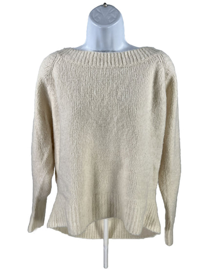 Victoria's Secret Women's Ivory Fuzzy Knit Sweater - L