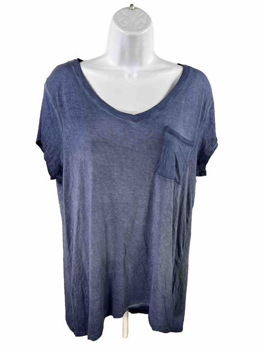 NEW Cable and Gauge Studio Women's Blue Short Sleeve T-Shirt - XL