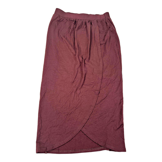 NEW Garnet Hill Women’s Brown Faux Wrap Below Knee Skirt - S