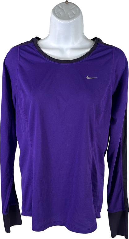 Nike Women’s Purple Long Sleeve Dri-Fit Running Athletic Shirt - M