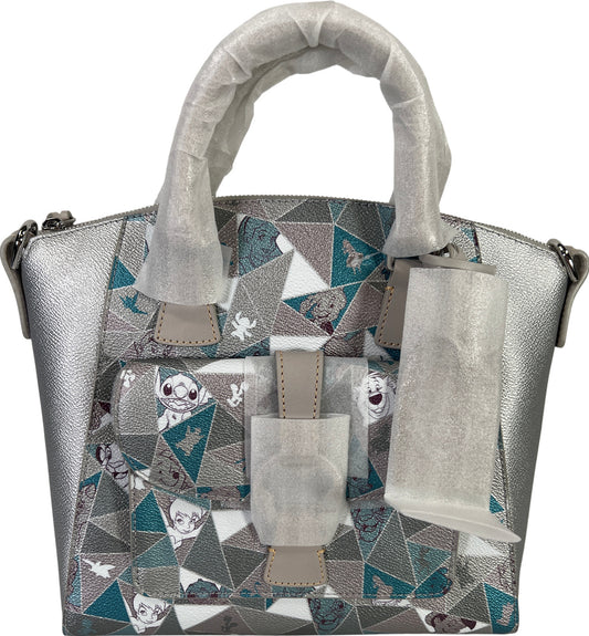 NEW Dooney & Bourke Silver Metallic Leather Disney 100 Special Moments Tote Bag