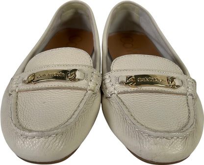 Calvin Klein Women’s Ivory Leather Lunasi Driving Loafers - 8.5