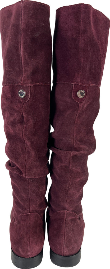 Steve Madden Women’s Red Suede Balen Tall Knee High Slouch Boots - 8.5