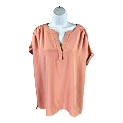 J.Jill Wearever Collection Women’s Pink Short Sleeve V-Neck Blouse - M