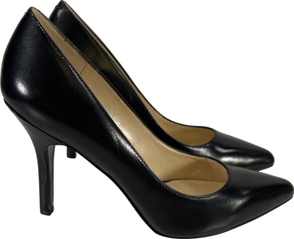 NEW Nine West Women’s Black Leather Shimmer Pump Heels - 8.5