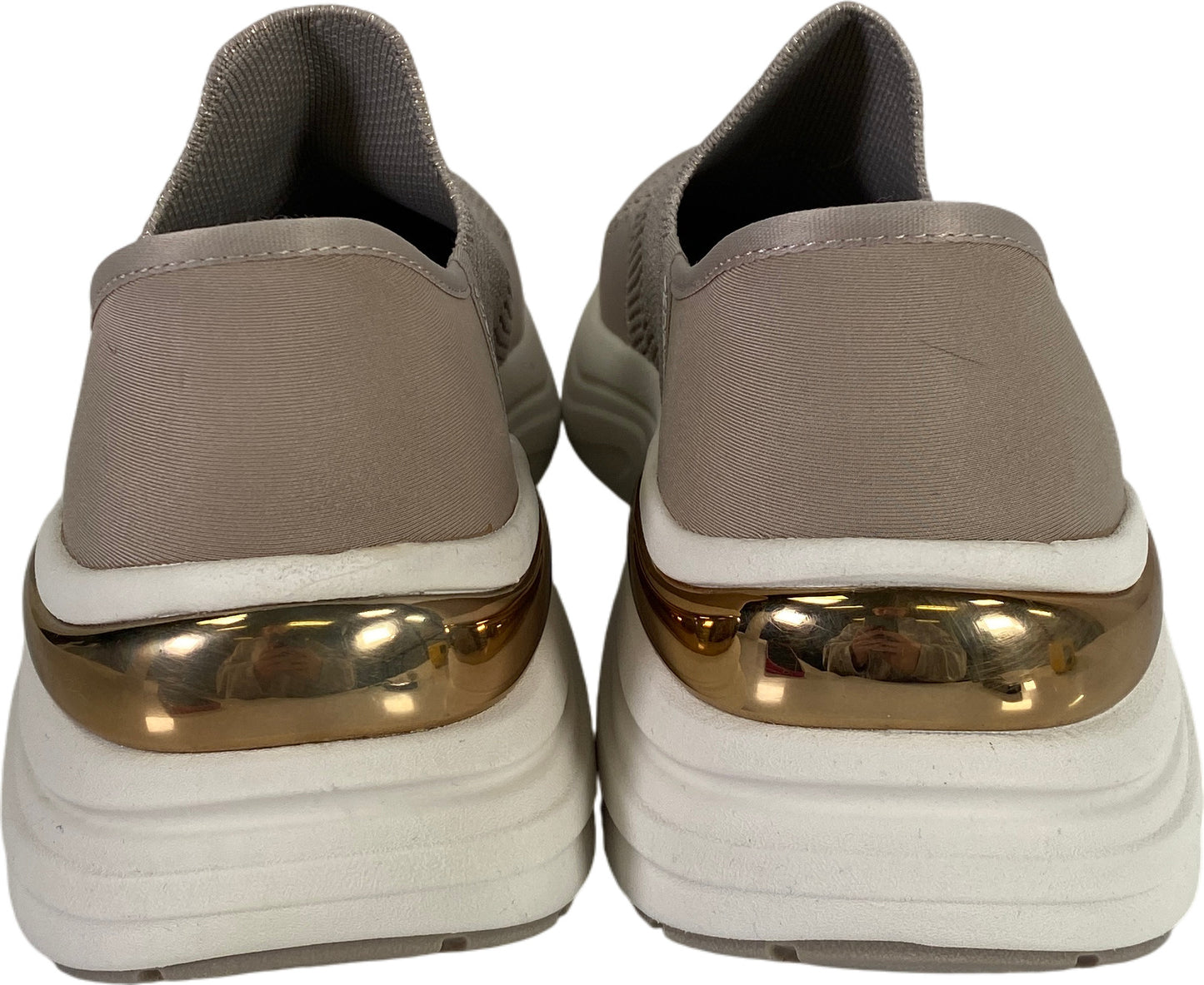 Skechers Women’s Taupe/Gold Hands Free Slip-ins Hazel Priya Shoes - 8.5