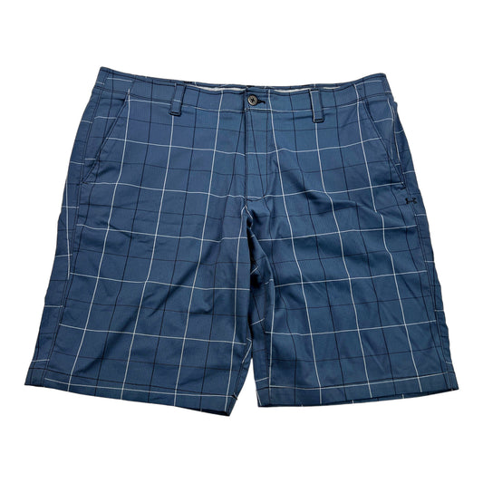 Under Armour Men’s Blue Plaid Loose Fit Match Play Athletic Shorts - 40