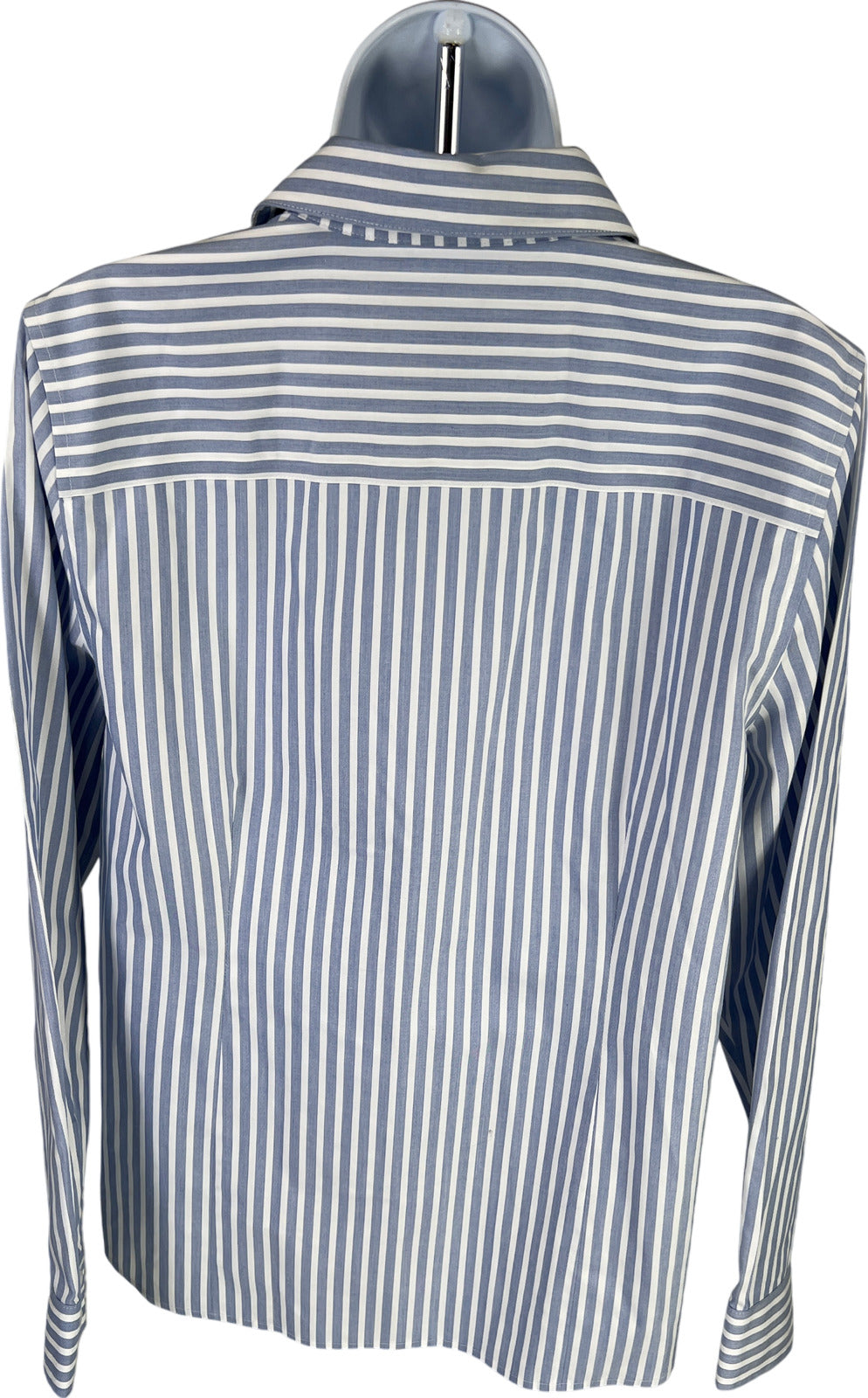 Chico’s Women’s Blue Striped No Iron Coolmax Button Up Shirt - 1/US 8