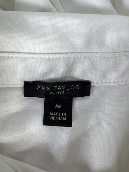 Ann Taylor Women’s Ivory/White Long Sleeve Button Up Shirt -  Petite