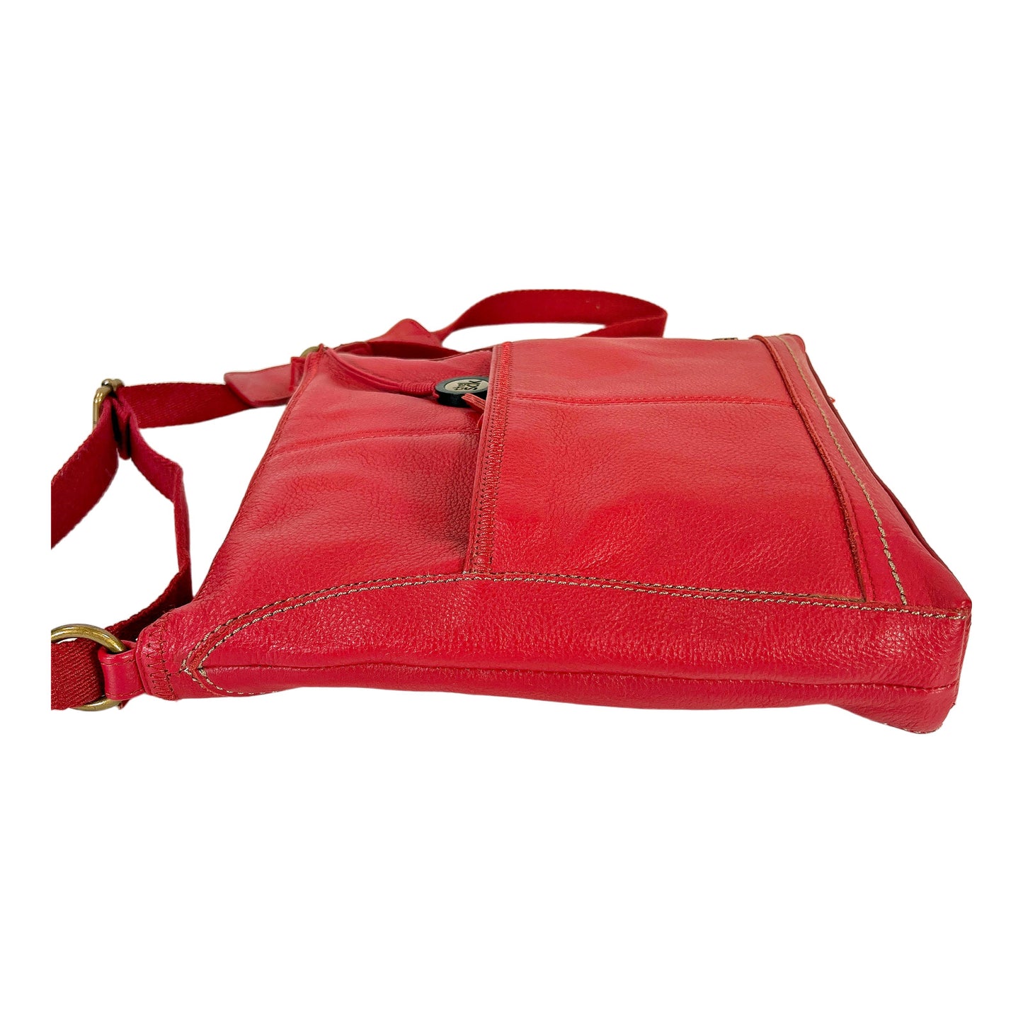 The Sam Women’s Red Leather Zip Close Crossbody Purse