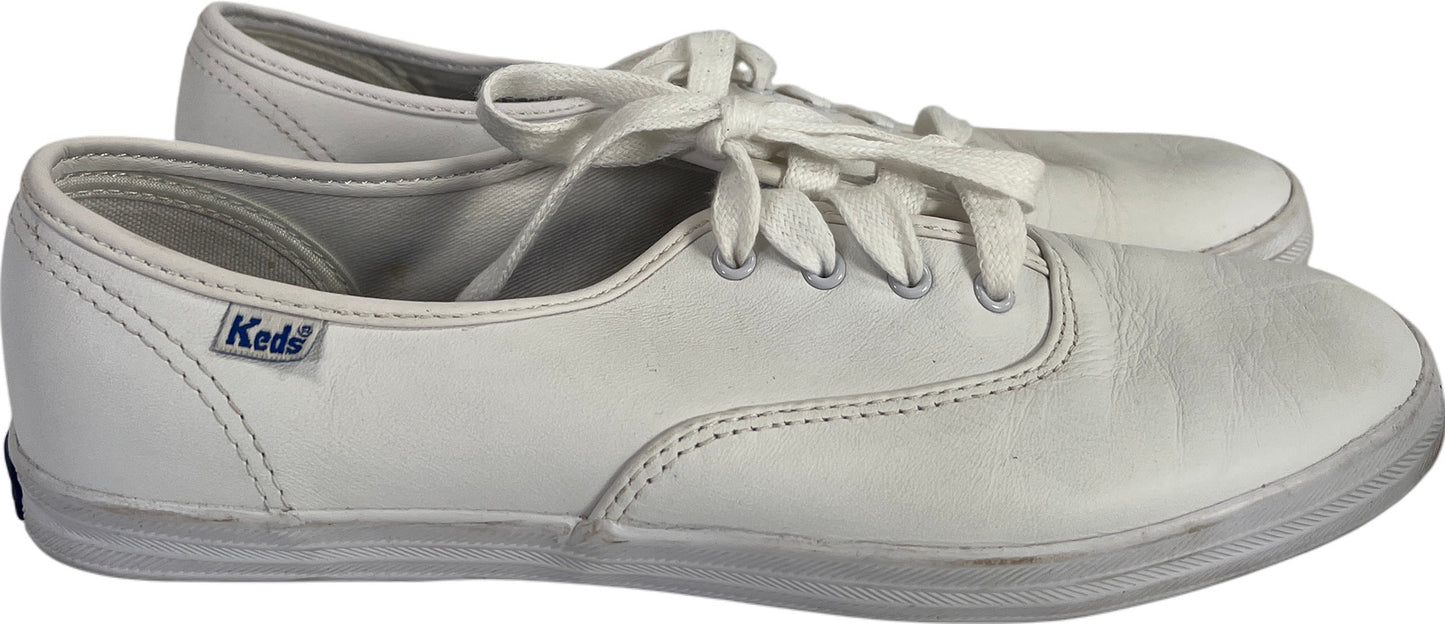 Keds Women’s White Champion Leather Lace Up Sneakers - 8.5