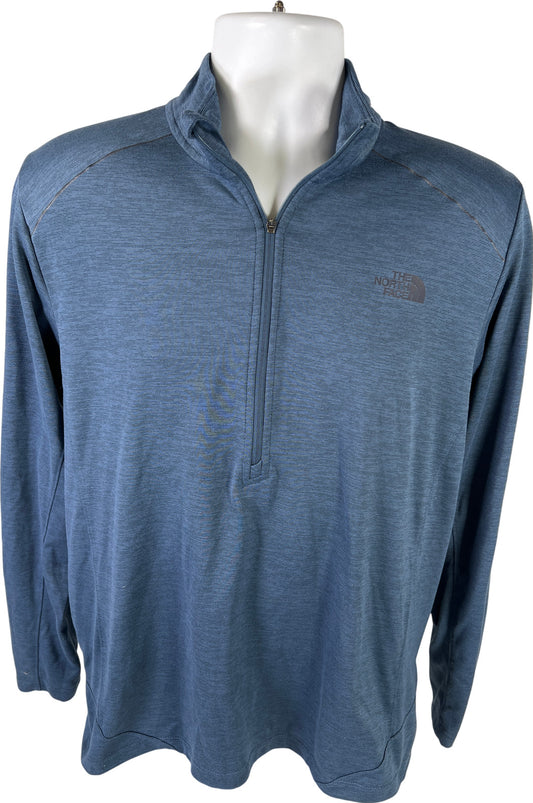 The North Face Men’s Blue. FlashDry Long Sleeve 1/4 Zip Pullover Shirt - M