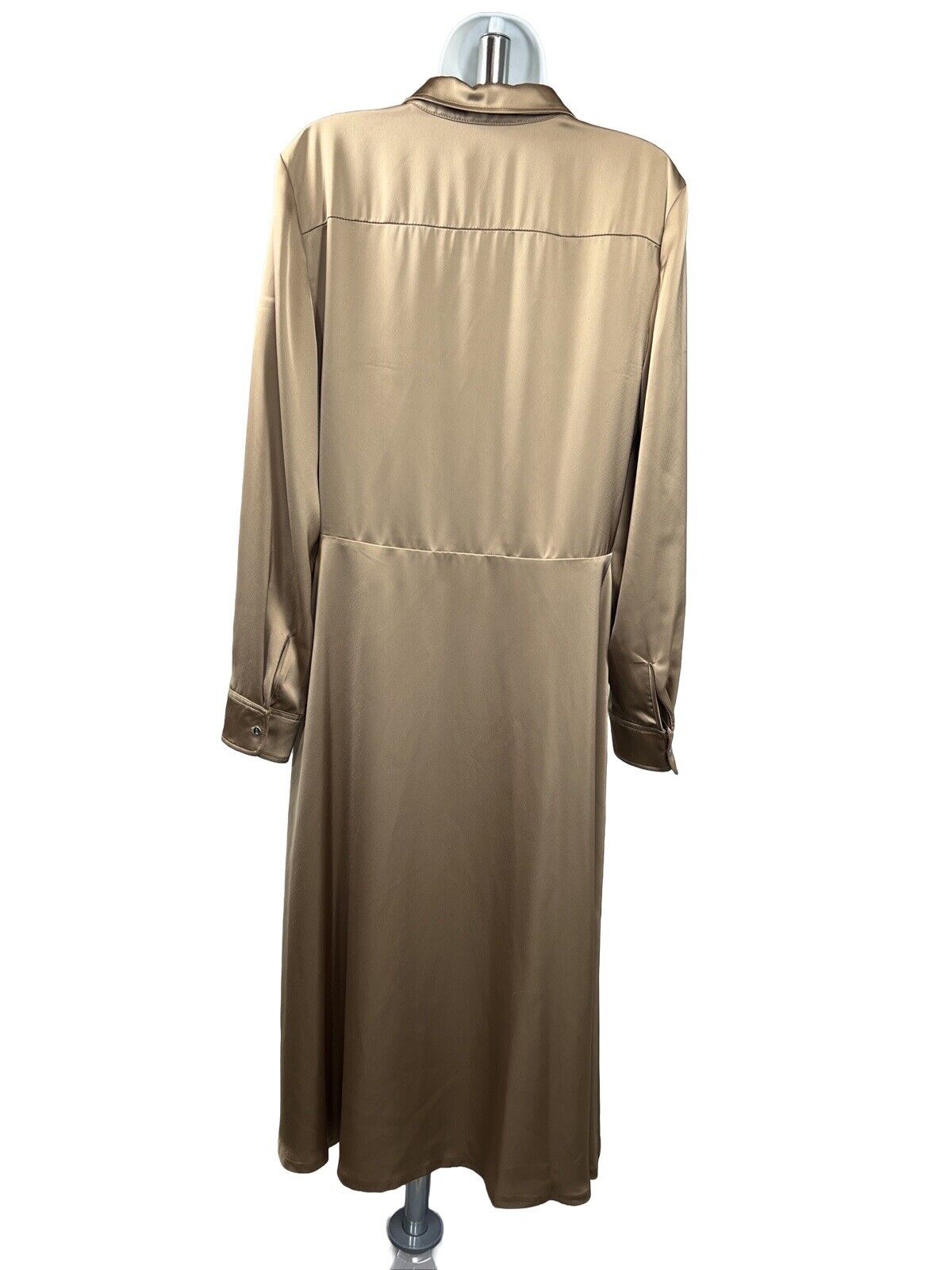 NEW LAUREN Ralph Lauren Truffle Gold Satin Wrap Tie Dress - 10