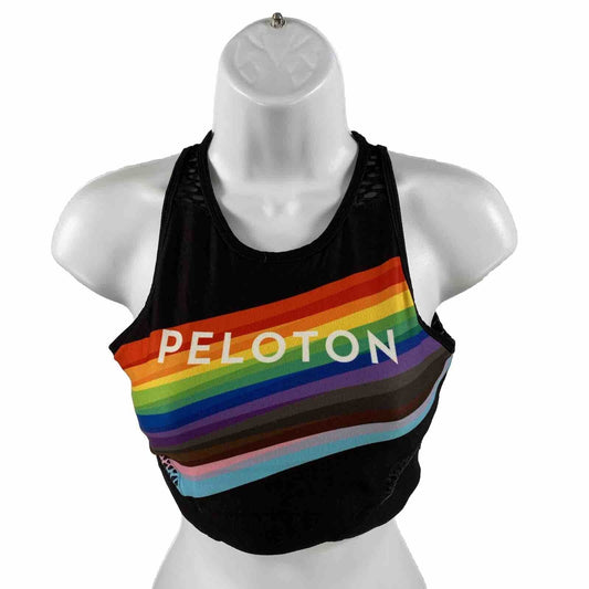 Peloton Women's Black/Rainbow Open Back Sports Bra - S