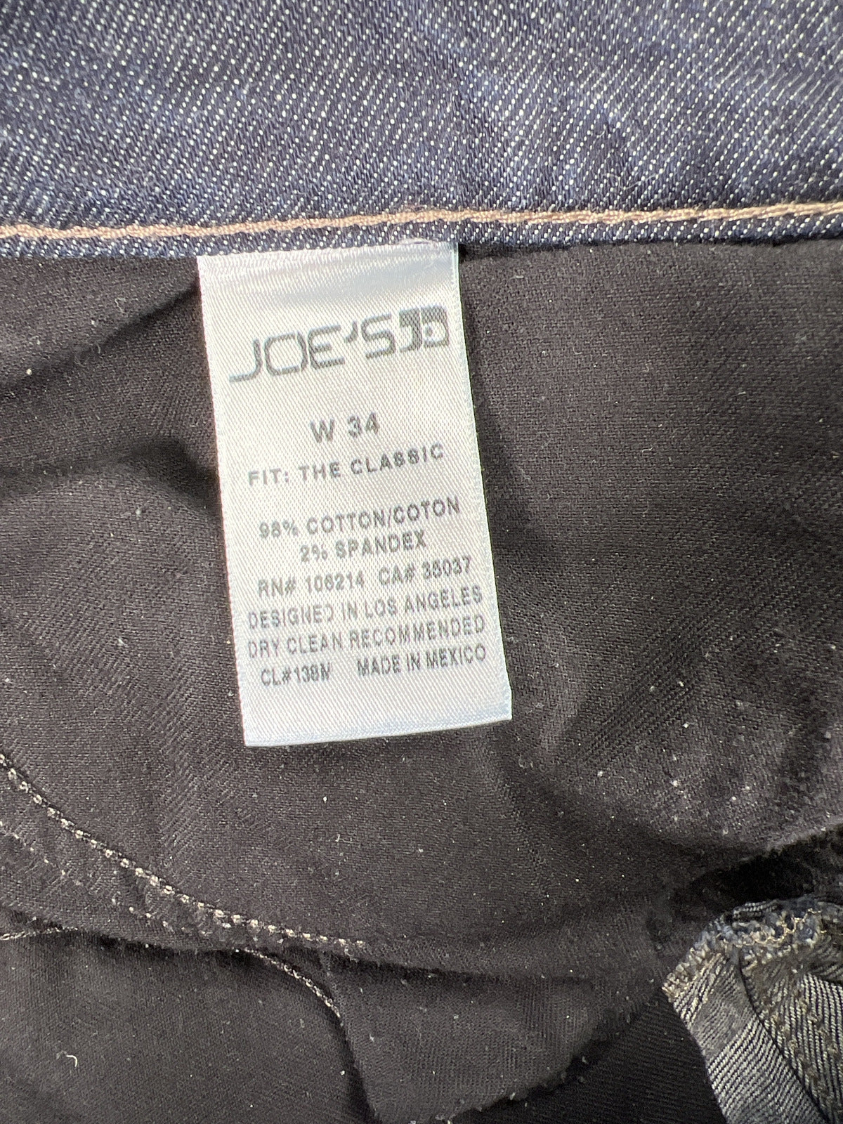 Joes Jeans Men’s Dark Wash The Classic Relaxed Straight Leg Jeans - 34x33