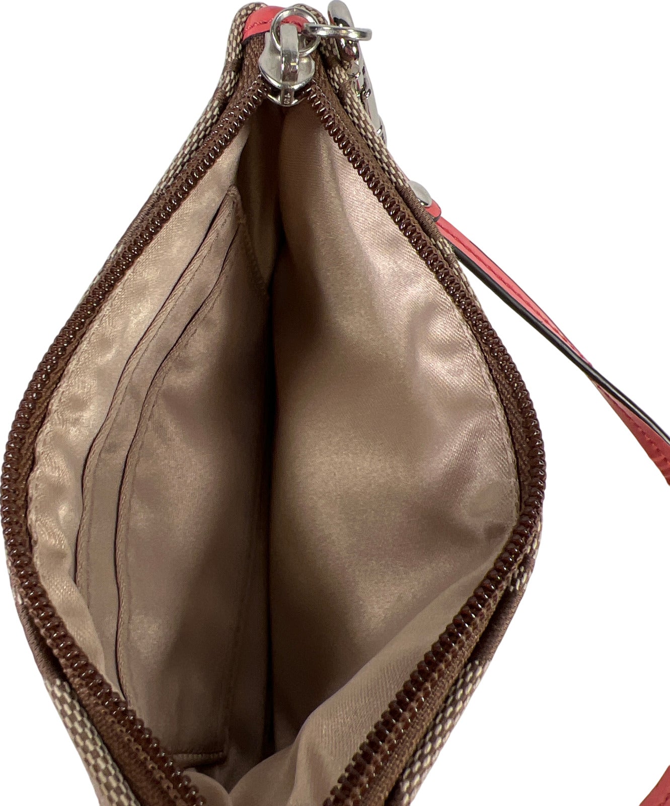 Coach Women’s Brown Signature Canvas Zip Wristlet Pouch