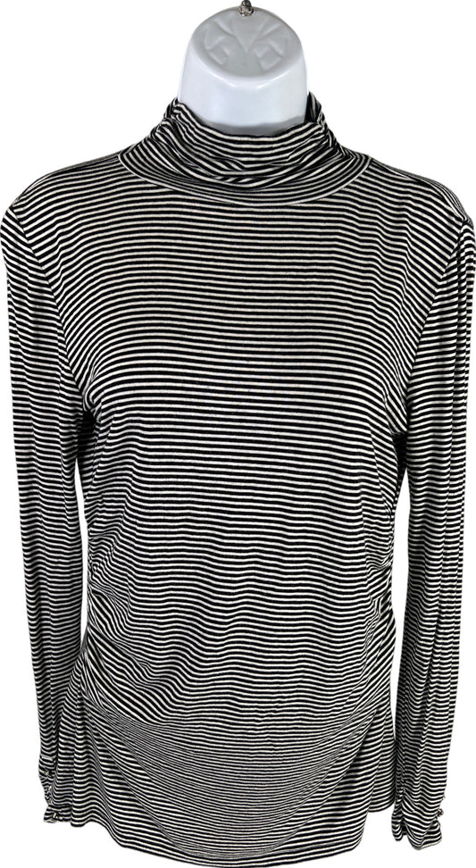 White House Black Market Women’s Black Striped Long Sleeve Shirt - S